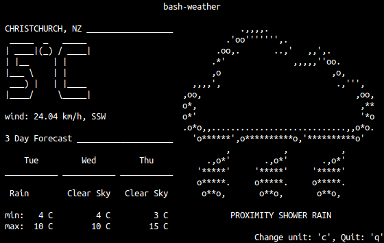 Weather report (bash-weather)