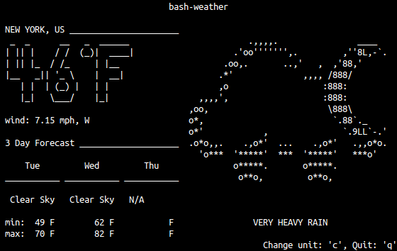 Weather report (bash-weather)