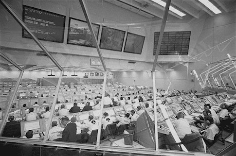 Engineers Working in the Launch Control Center Preparing for the Launch of Apollo 11